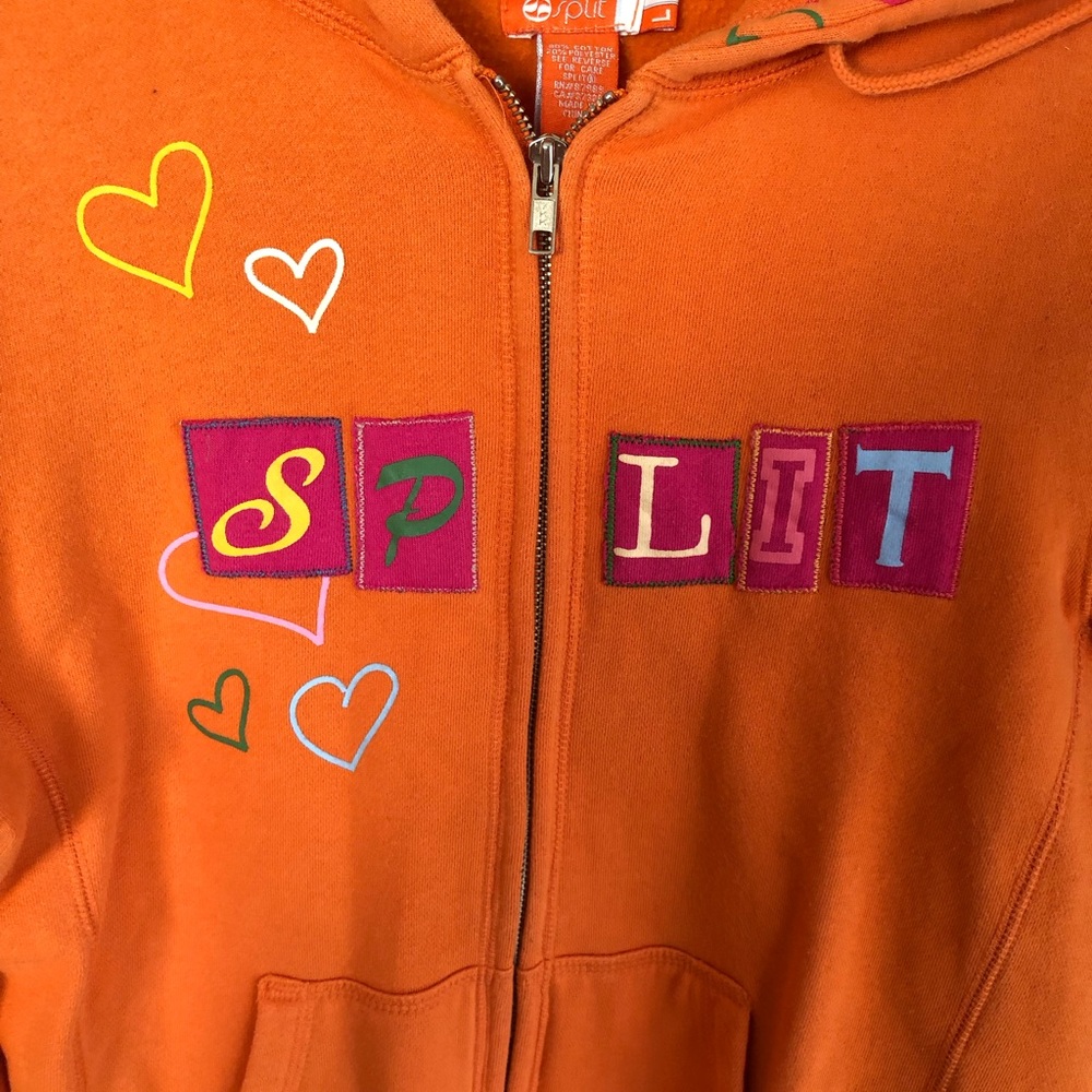 Orange split zip up - Picture 2 of 6
